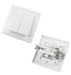 Выключатель 2-клавишный VS56-232-Б скрытой установки Белый 6А, IP20 VS56-232-Б