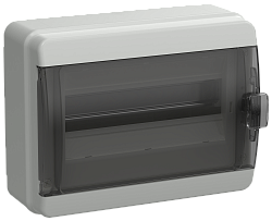 TEKFOR Корпус пластиковый КМПн-12 IP65 черная прозрачная дверь IEK TF5-KP72-N-12-65-K03-K02