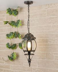 Уличный подвесной светильник IP33 GL 1001H черное золото Elektrostandard a034298