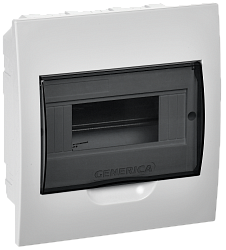 Корпус пластиковый ЩРВ-П-8 черная прозрачная дверь IP41 GENERICA MKP12-V-08-41-G