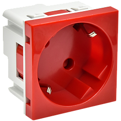 PRIMER РКС-20-32-П-45 Розетка 45град с заземляющим контактом защитной шторкой и винтовым зажимом (2 модуля) красная IEK PR-KK40D-RSZH-2-2-45-K04
