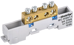 TEKFOR Шина N "ноль" неизолированная на универсальном держателе 8х12-4-С IEK TF-NN20-04-DL-K07