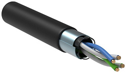 Кабель витая пара F/UTP кат.5E 100МГц 2 пары LDPE OUTDOOR 1м черный GENERICA BC3-C5E02-339-500-G