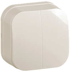 GLORY Выключатель 2-клавишный для открытой установки 10А ВС20-2-0-ХК кремовый IEK EVH20-K33-10