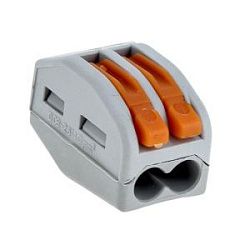 Клемма СМК 222-412 с рычагом 2 отверстия 0,08-2,5(4,0) мм2 EKF 