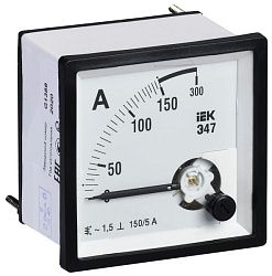 Амперметр аналоговый Э47 150/5А класс точности 1,5 96х96мм IEK IPA20-6-0150-E