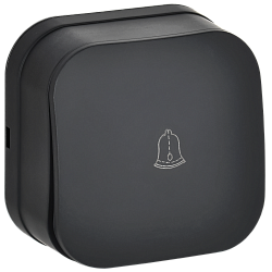 GLORY Выключатель 1-клавишный для открытой установки самовозвратный 10А ВСс20-1-0-ХЧм черный матовый IEK EVH14-K02M-10