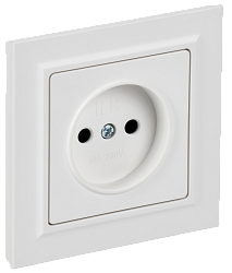 BRITE Розетка 1-местная без заземления без защитных шторок 10А в сборе РСР10-1-0-БрАБ арктический белый IEK BR-R10-10-K91-F