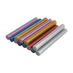 Стержни клеевые Ø11мм, 100мм, цветные с блестками (12 шт/уп), блистер REXANT 09-1235