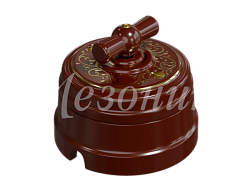 Выключатель ретро поворотный на четыре положения (2-х клавишный, в комплекте с подъемной рамкой D70x GE70401-04EL