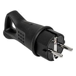 Вилка угловая каучуковая с кольцом 230В 2P+PE 16A IP44 EKF Марс RPS-017-16-230-44