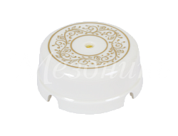 Коробка распределительная фарфоровая D80мм, высота 33мм, IP20, коллекция "ИМПЕРАТОРСКАЯ", цвет - бел GE70235-01EL