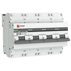 Авт. выкл. 4P 125А (D) 10kA ВА 47-100M без тепл. расцепит. EKF PROxima mcb47100m-4-125D-pro
