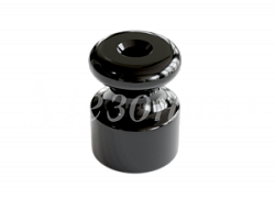 Изолятор фарфоровый для наружного монтажа витой электропроводки, D18,5х24мм, цвет -черный, ТМ Мезони GE70025-05