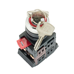 Переключатель АKS-22 черный c замком NO+NC EKF aks-22