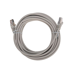 Патч-корд F/UTP, CAT 5e, RJ45-RJ45, 26AWG, LSZH, серый, 5м REXANT 02-0110-5