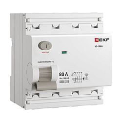 ВДТ ВД-100N 4P 80А 100мА AC эл-мех 6кА PROXIMA EKF E1046M80100