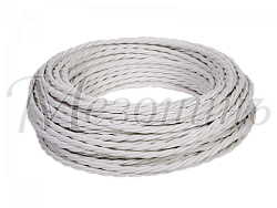 Провод декоративный витой TV+Internet, цвет- белый, ТМ "МезонинЪ  (бухта 45м) GE72100-01 GE72100-01