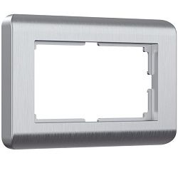 Рамка для двойной розетки Stream (серебряный) Werkel W0082106