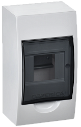 Корпус пластиковый ЩРН-П-4 черная прозрачная дверь IP41 GENERICA MKP12-N-04-41-G