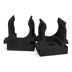 Крепеж-клипса для труб атмосферостойкая для монтажного пистолета черная в п/э d16 мм (100шт/1100шт у PR13.0405