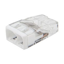 Экспресс-клемма REXANT СМК 2273-202, 2-проводная 0.5-2.5 мм², прозрачная (100 шт./уп.) 