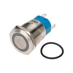 Кнопка антивандальная Ø19 12В(LED) Фикс (5с) OFF-ON/ON-OFF подсв/зеленая REXANT 36-3423