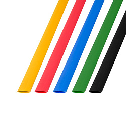 Набор термоусаживаемых трубок ТУТ нг 10,0/5,0мм, пять цветов, упаковка 50 шт. по 1м REXANT 29-0160