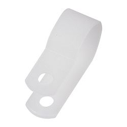 Скоба под винт 16мм, белая (50 шт/уп) REXANT 07-4416