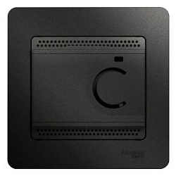 Термостат Glossa электронный для теплого пола с датчиком 10А в сборе антрацит SchE GSL000738 400338