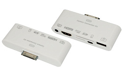 AV адаптер 6 в 1 для iPhone 4/4S на HDMI, USB, microSD, SD, 3.5 мм, microUSB 40-0103