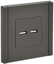 FORTE&PIANO Розетка USB A+A 3,1А FP349 серый IEK FP-U21-D31-K03