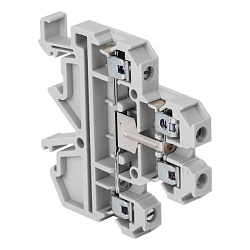 Клемма винтовая двухуровневая JXB-4/35L с перемычкой между уровнями серая EKF 