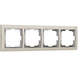 Рамка на 4 поста Snabb (слоновая кость хром) Werkel W0041903