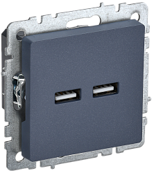 BRITE Розетка USB A+A 5В 3,1А РЮ10-1-БрМ маренго IEK BR-U21-D31-K35