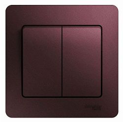 Выключатель 2-кл. СП Glossa 10А IP20 (сх. 5) 10AX в сборе баклажан. SE GSL001152 454368
