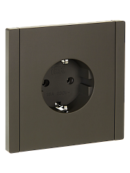 FORTE&PIANO Розетка 1-местная с заземлением без защитных шторок безвинтовое крепление 16А FP314 серый IEK FP-R11-16-1-K03