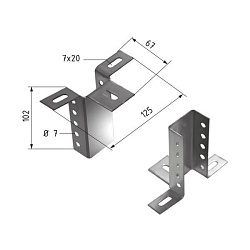 КПС крепление потолочное для стойки 40*30 12918