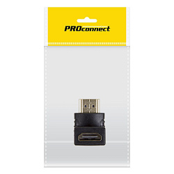 Переходник HDMI (гнездо HDMI - штекер HDMI), угловой, (1шт) (пакет) PROconnect 17-6805-7