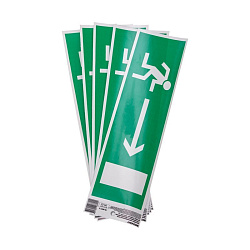 Наклейка эвакуационный знак "Направление к эвакуационному выходу направо" с хедером; 100х300 мм REXANT 56-0027-3