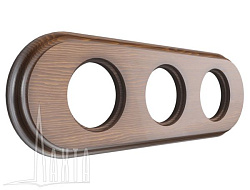 Рамка 3х-мест, дерев, скрыт,уст,, овал, темный дуб Лахта "СенатЪ" GE70843-26