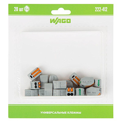 222-412 Универсальная клемма, 2-проводная, серая (0,08-2,5/4 мм²) (20 шт/уп) WAGO 