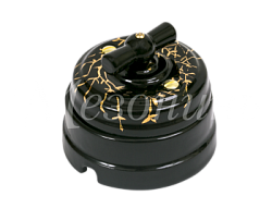 Выключатель ретро проходной поворотный на два положения (1-клавишный, в комплекте с подъемной рамкой GE70404-05C