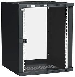 ITK Шкаф настенный LINEA WE 15U 600х650мм дверь стекло черный LWE5-15U67-GF