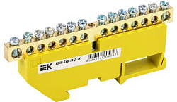 Шина PE "земля" на DIN-изол ШНИ-6х9-14-Д-Ж IEK YNN10-69-14D-K05