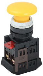 Кнопка управления AEА-22 "Грибок" d=22мм 1з+1р желтая IEK BBG30-AEA-K05
