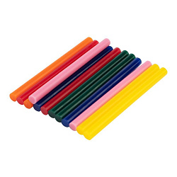Стержни клеевые Ø7мм, 100мм, цветные (12 шт/уп), блистер REXANT 09-1020