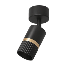 Накладной светильник WOLTA WSL-GU10/19BG-1 DUO под лампу GU10 Чёрный/золото D55x170 WSL-GU10/19BG-1