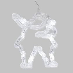 Фигура светодиодная Санта Клаус на присоске с подвесом, цвет белый 501-018