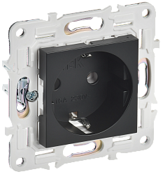SKANDY Розетка с заземлением без защитных шторок 16А SK-R05Bl черный IEK SK-R11-16-K02